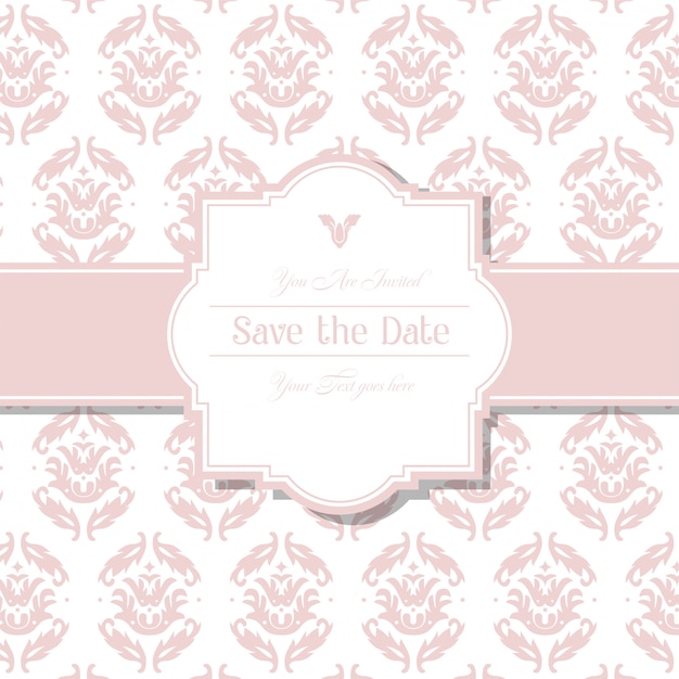 Vector ornamental pattern with wedding badge