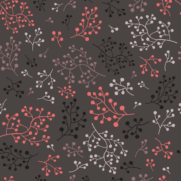 Ornamental plant pattern repeat pattern of cozy fashionable earthy colors