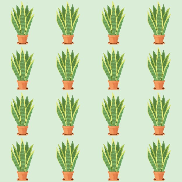 ornamental plants vector pixel pattern