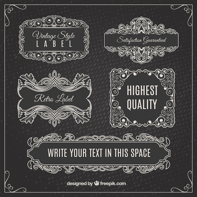 Vector ornamental retro labels