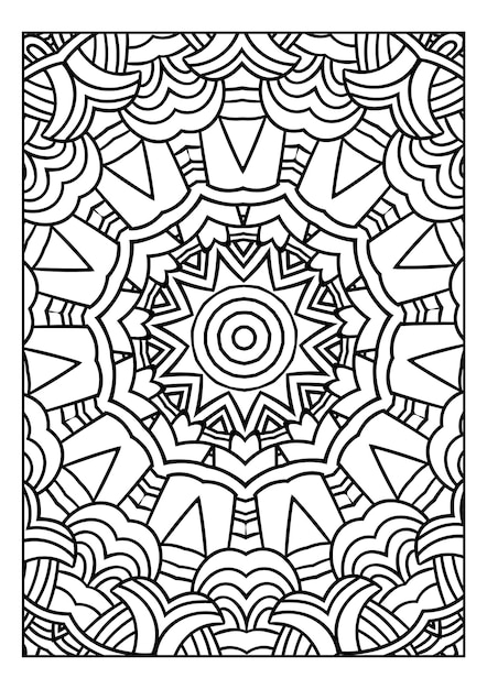 Ornamental round doily pattern with floral elements for coloring book for adult shirt design or tattoo Black and white mandala