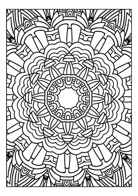 Ornamental round doily pattern with floral elements for coloring book for adult shirt design or tattoo Black and white mandala