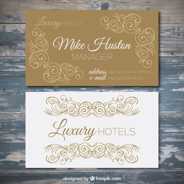 Vector ornamental shapes luxury hotel card