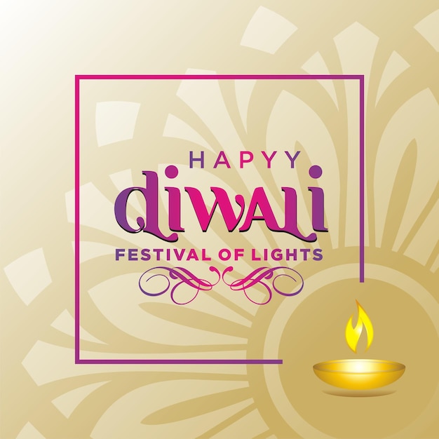 Ornamental style happy diwali banner