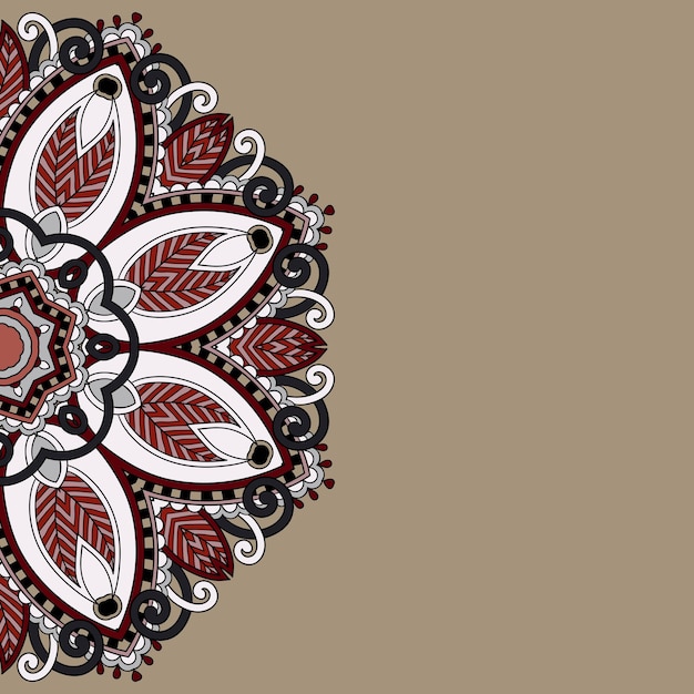 Ornamental template with circle floral background