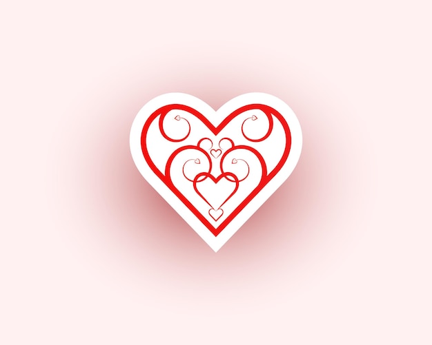 Ornamental valentine heart vector illustration