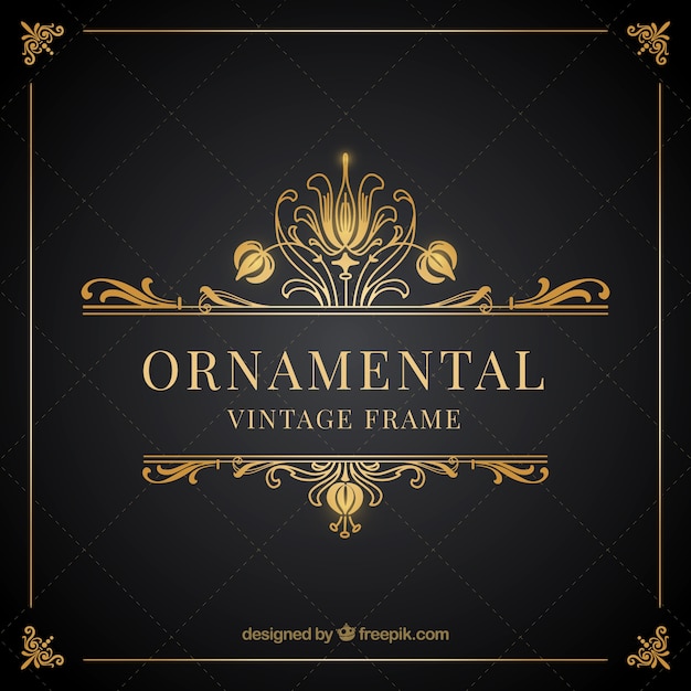 Vettore ornamentali di vintage cornice dorata