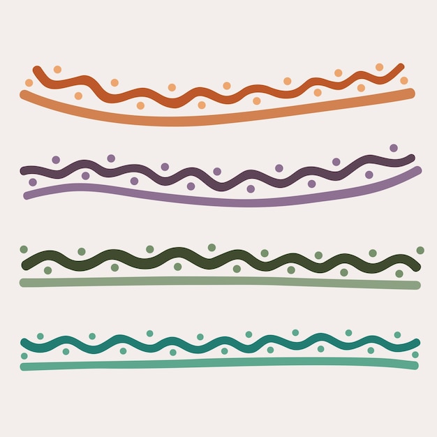 Vector ornamental wavy lines and dots