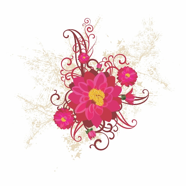 Vector ornamentalpinkflowerbackgroundtemplatedecorationfree