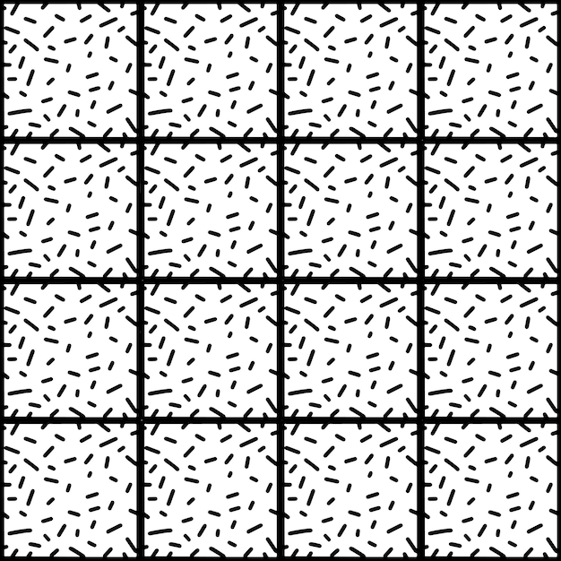 Ornamented, black and white squares. monochrome, decorative squares seamless background.