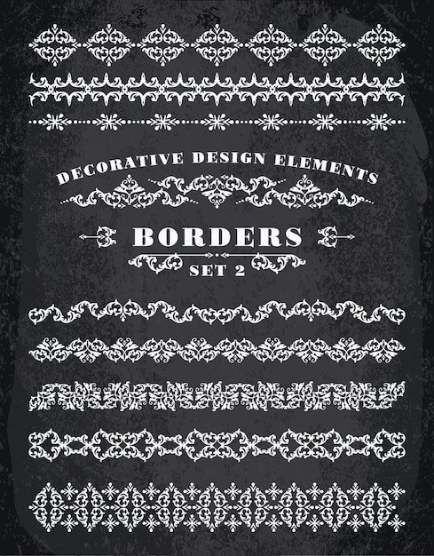 Ornaments borders. decoratieve designelementen.