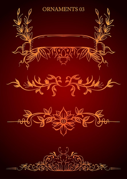 Ornaments decorative vector floral