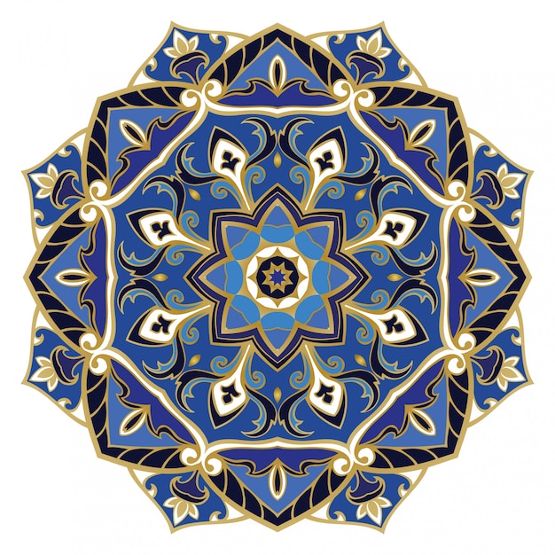 Mandala blu ornato.