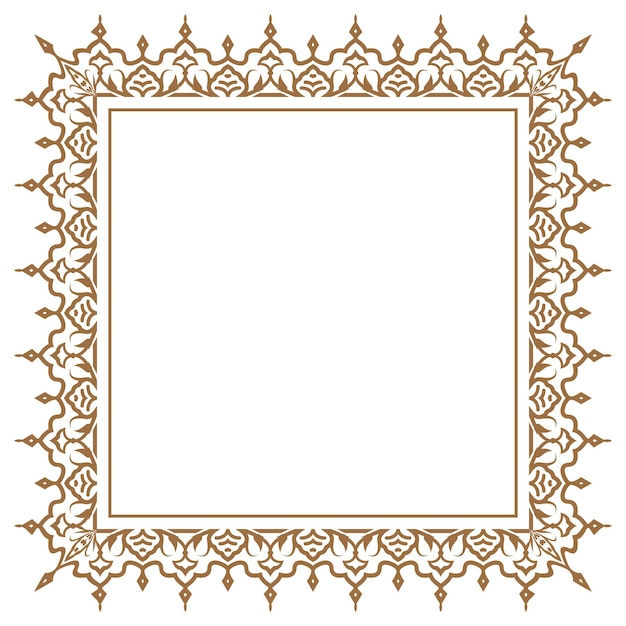 Vector ornate border square design in arabesque style