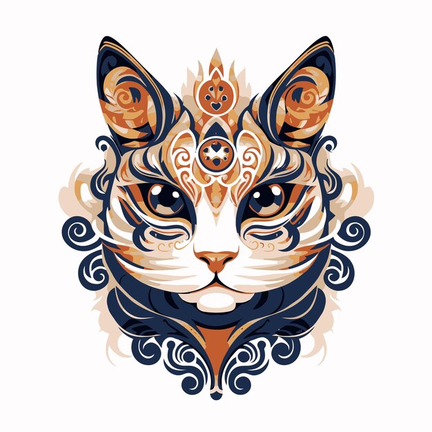 Vector ornate cat illustration