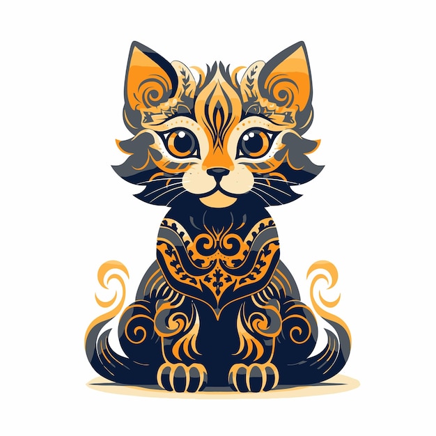 Vector ornate cat illustration