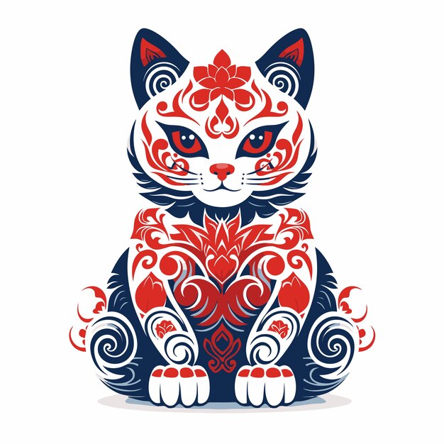 Vector ornate cat illustration