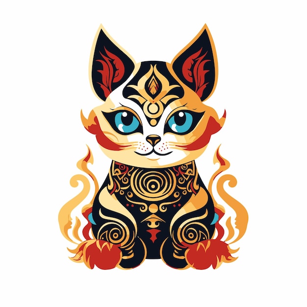 Vector ornate cat illustration