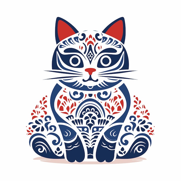 Vector ornate cat illustration