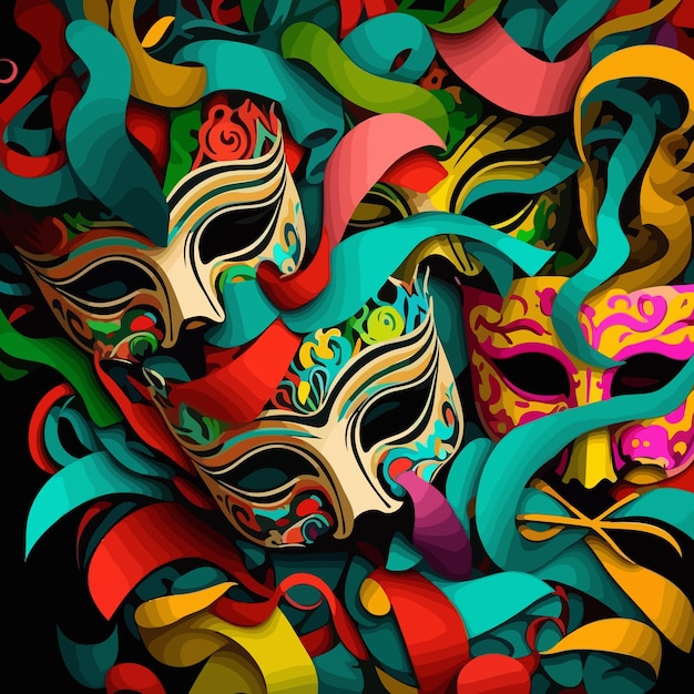 Ornate colorful venetian mask