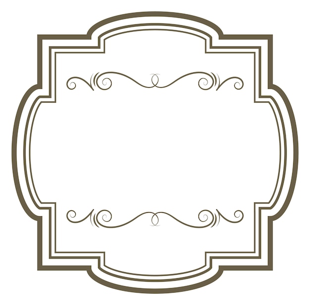 Ornate decorative frame with geometrical line retro border