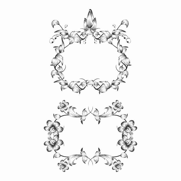 Vector ornate floral frames