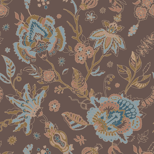 ornate floral pattern on brown