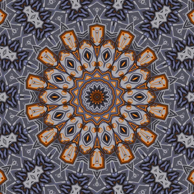 Modello infinito di struttura senza cuciture floreale ornato con elementi mandala vintage può essere utilizzato per riempimenti a motivo carta da parati texture di superficie di sfondo della pagina webislam arabo indiano motivi ottomani