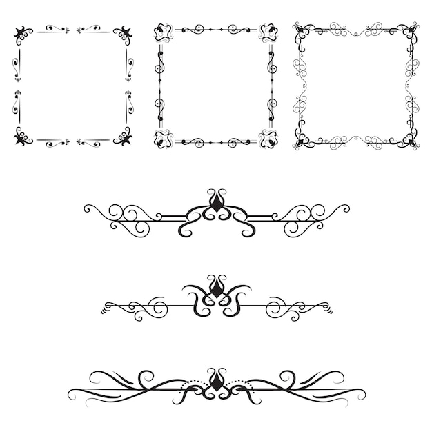 Ornate frames and scroll elements classic wedding frame free vector
wedding