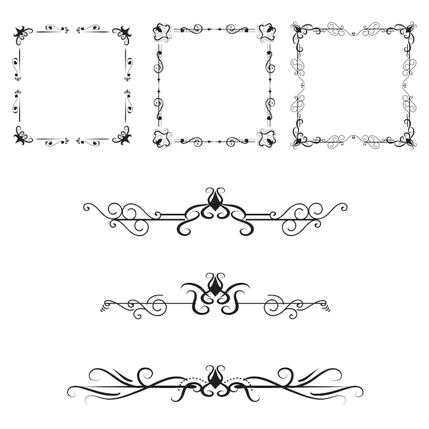 Декоративные рамки и элементы прокрутки Классическая свадебная рамка Бесплатные векторы Свадьба