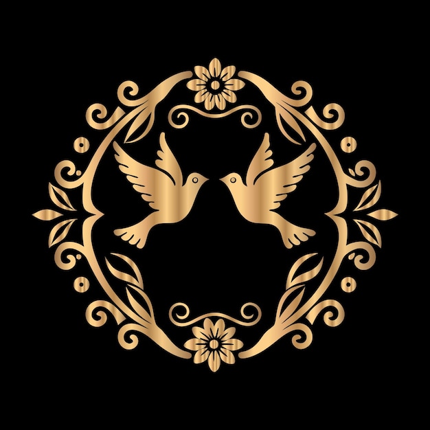 ornate golden shape art design elegant pattern craft for wedding amp special greeting cards