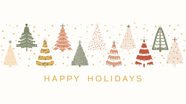 Vector ornate happy holidays background. trendy minimal holidays art templates.
