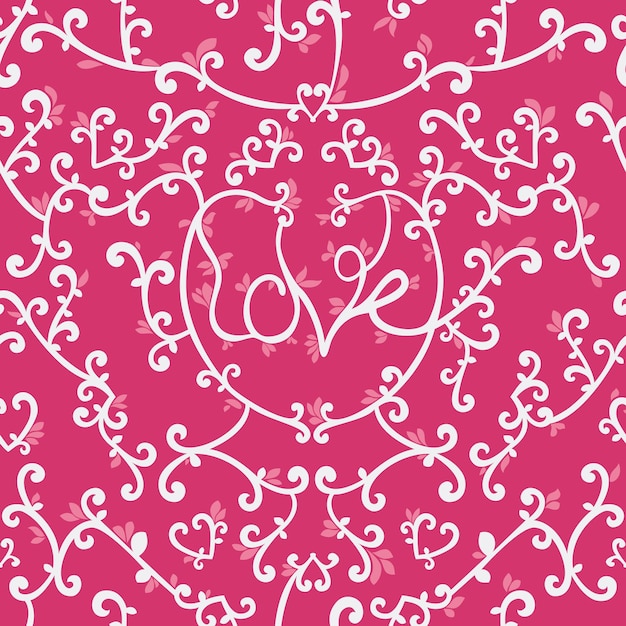 Ornate heart flourish love pattern