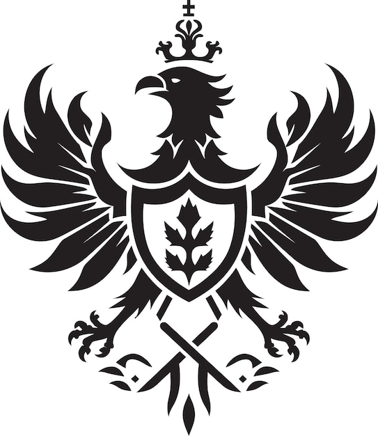 Ornate Heraldic Design Black Emblem Imposing Symbol Vector Design