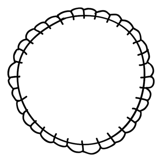 Ornate round border shape Hand drawn frame