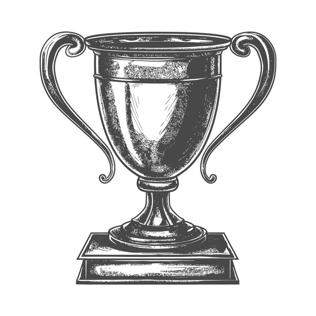 Vector ornate silver trophy sketch