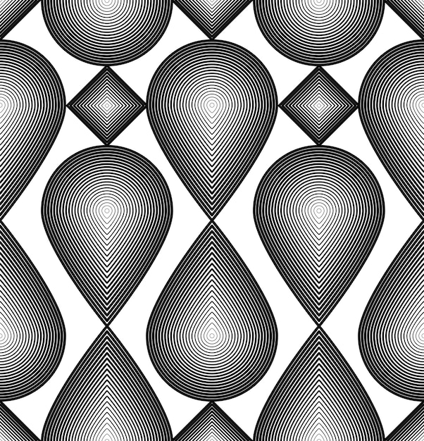ornate vector monochrome abstract background with black lines. symmetric decorative graphical pattern, geometric illustration.