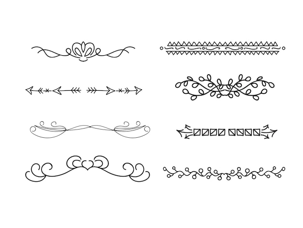 Ornate vintage frames and scroll elements Classic calligraphy swirls swashes dividers floral