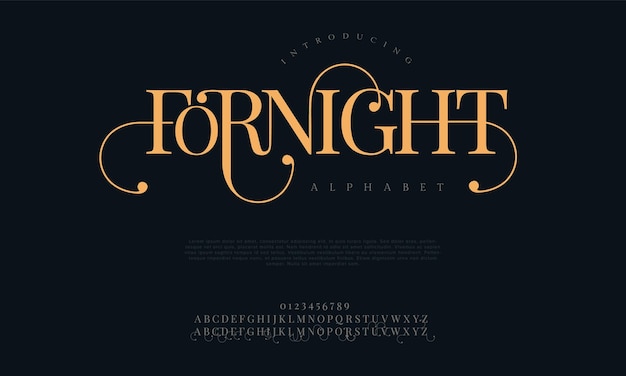 Ornight премиум-класса, роскошные элегантные буквы и цифры алфавита, элегантная свадебная типография, классические засечки