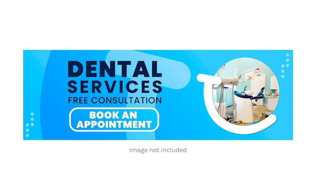 Vector orthodontics and dental services with dentist office header and cover for facebook linkedin twitter