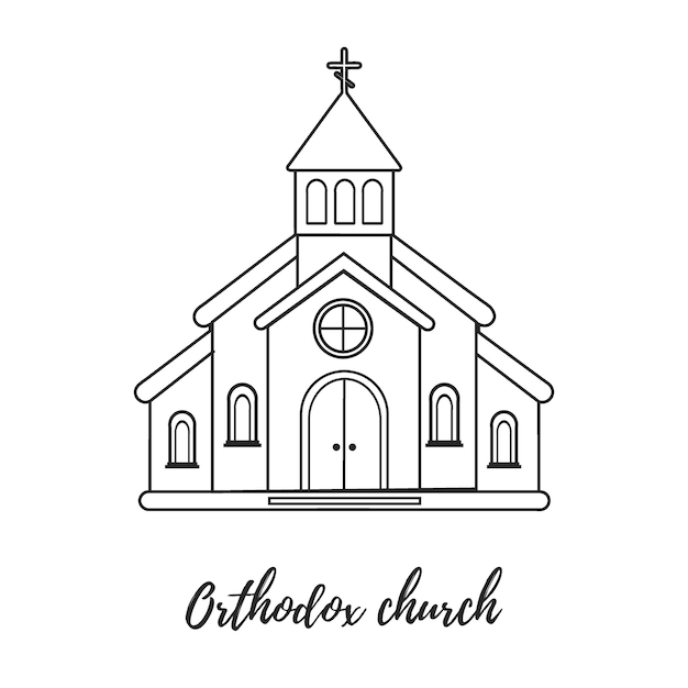 Vector orthodox church on a white background vector illustration