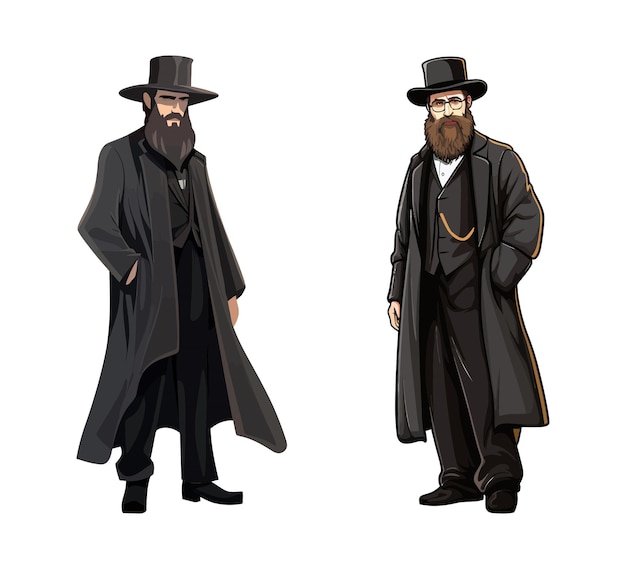 Orthodox Jew Cartoon Vector Illustration