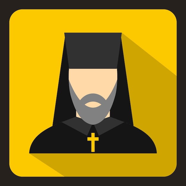 Orthodox priest icon in flat style on a white background vector illustration