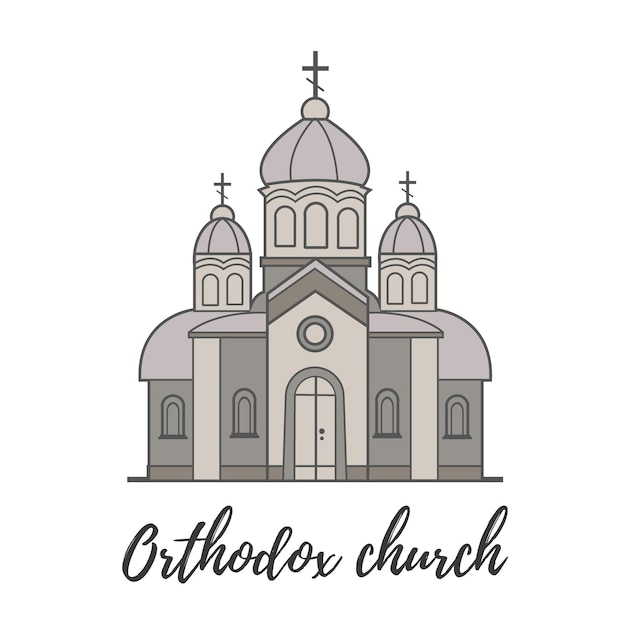 Vector orthodoxe kerk op een witte achtergrond vectorillustratie
