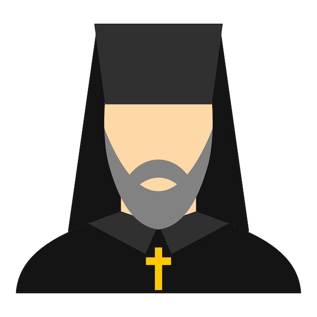 Vector orthodoxe priester pictogram vlakke afbeelding van orthodoxe priester vector pictogram voor webdesign