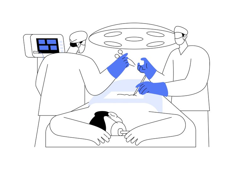Vector orthopaedic surgery of the spine abstract concept vector illustration