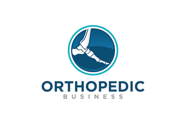 Дизайн логотипа ортопедической кости лодыжки значок символа клиники хиропрактики медицинское здравоохранение