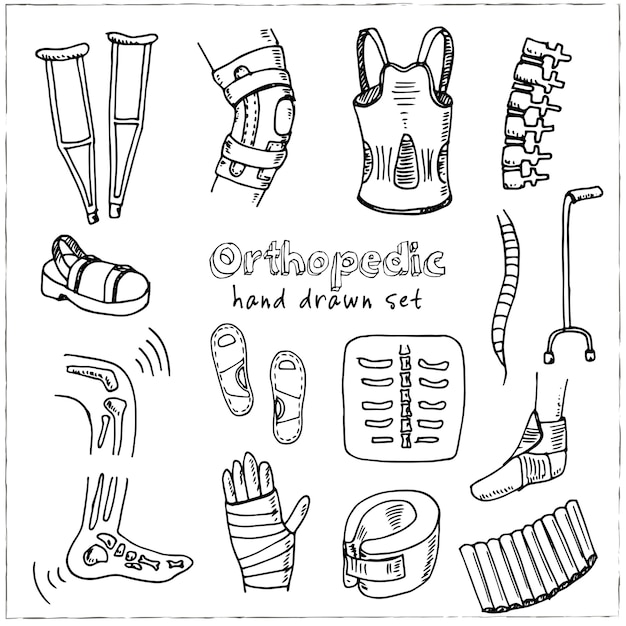 Orthopedic collection isolated illustration