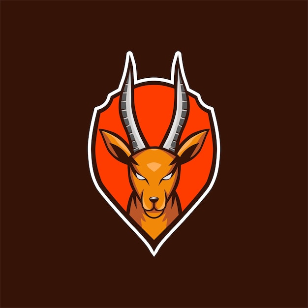 Illustrazione del logo della mascotte della testa di oryx