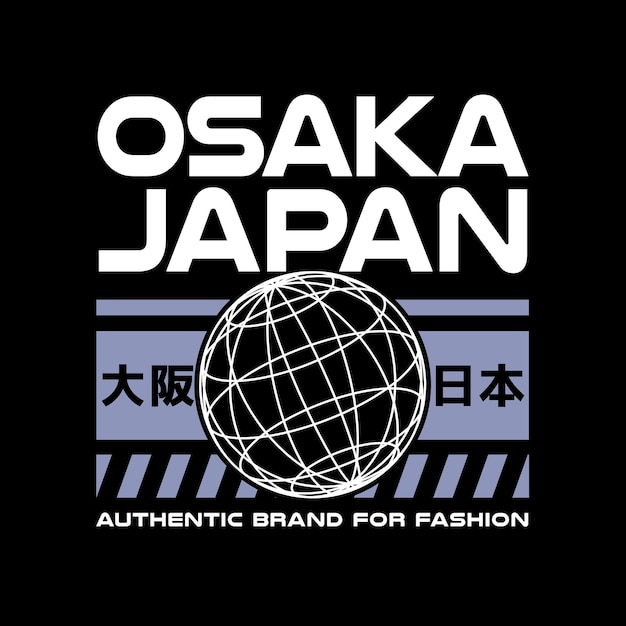 Vector osaka tokyo japan vintage tshirt streetwear typografie slogan tshirt ontwerp vectorillustratie